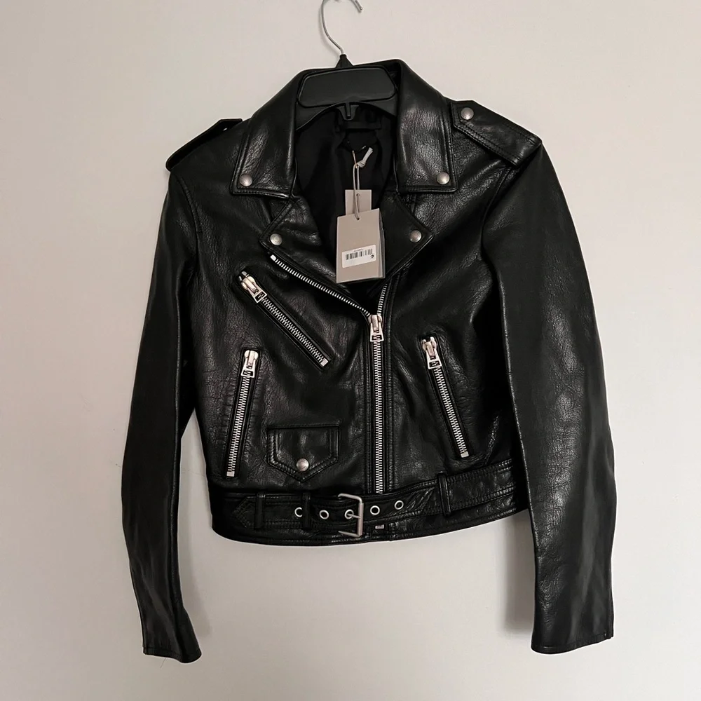 TOM FORD Glossy Plongé Leather Biker Jacket - Picture 1 of 9
